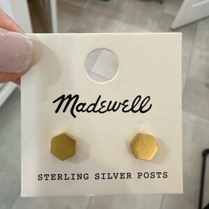 Madewell Gold-Tone Hexagon Earrings
